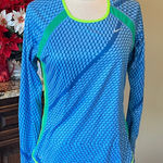 Nike  Dri Fit Performance Shirt Lightweight Long Sleeve Blue Medium Womens Photo 0