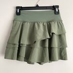 Aerie Offline By  Ruffled Skirt Green Skort Womens Size Small Pull On Athletic Photo 0