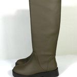 Aerosoles  Slalom Water Resistant Faux Leather Rain Boot Size 8.5 Green Olive NEW Photo 0
