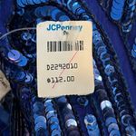 NOS Stenay Vtg 90s Beaded Sequin 100% Silk Dress Sz 6 Blue Art Deco Photo 7