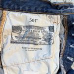 Levi's LEVI’S Premium Moto Color Block Crop Raw Edge Button Fly Jeans Sz 27/28🧡 Photo 10