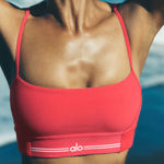 Alo Yoga Alosoft Relay Bra Candy Red/White S Photo 0