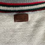 POL Oversized Gray Open Front Cardigan w/ Green & Red Stripe Trim Sz Medium Photo 4