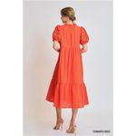 Umgee  Short‎ Sleeve Lace-Trim Ruffled Midi Dress Photo 2