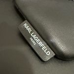 Karl Lagerfeld Paris Quilted Black Faux Leather Lanyard Wallet Photo 6