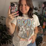 Daydreamer  ACDC Graphic Print Short Sleeve Crew Neck Tee White Photo 0