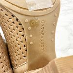 Lucky Brand  Livey Tan Leather Peep Toe Laser Cutout Heeled Booties Shoes 5.5 Photo 6