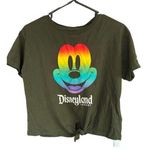 Disney PRIDE Mickey green rainbow crop top size large Photo 0
