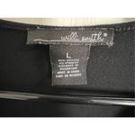 Willi Smith Crowl Neck Professional Black Blouse With Lace Detail Photo 2