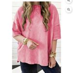 Source Unknown Womens Oversized Tshirts Tops Blouse Mineral Wash Exposed Seam Pink Size 2X Plus Photo 9