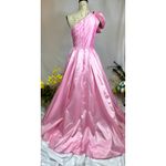 Mac Duggal  One Shoulder Large Bow Pleated Gown Ice Pink 2 Photo 9