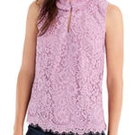 J.‎ CREW Lace Ruffle Neck Top Lilac Purple Large Photo 0