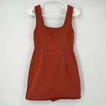Chloe & Katie M Overall Sleeveless Dress Linen Blend Rust Boho Festival Western Orange Size M Photo 4