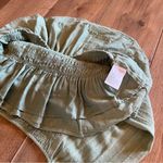 American Eagle AE Long-Sleeve Smocked Babydoll Top Green Photo 9