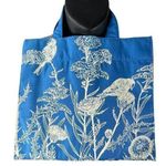 VTG 70s Birds & Floral Small Blue Tote Bag Flamstead Of Vermont Unisex 2 Handles Photo 0