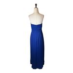 Lela Rose Dress Women XS Royal Blue Crinkle‎ Chiffon Strapless Bridesmaid Gown Photo 1