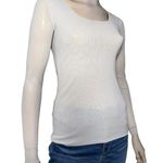 D.EXTERIOR NWT Women’s Size S Light Gray Mesh Long Sleeve Crewneck Top Photo 0