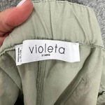 Mango Violeta by MNG pants womens 14 green pleated tapered leg stretch waist nautical Photo 4