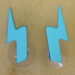 Blue Lightning Bolt Boho Earrings Photo 0