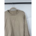 Lululemon  La Boxy Crew Neck Top Women‎ 10 Beige Raw Rolled Hem Athleisure Casual Photo 4