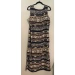 Danny & Nicole Southwest Maxi Sleeveless Sheath Dress Size 16 Coastal Cowgirl Black Photo 1