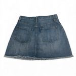 Madewell Rigid Denim A-Line Blue Jean Skirt 27 Short Frayed Hem Boho Y2K Pockets Photo 1
