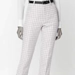 Ami Paris Gingham Check Cropped Wool Trouser Pants Blue Size 8 Photo 0