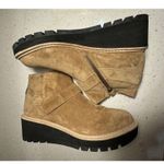 Eileen Fisher Cargo Womens 8 Shoes Brown Suede Wedge Heel Side Zip Ankle Bootie Photo 1