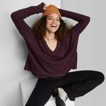 Wild Fable Berry Oversized Ribbed Top Photo 0