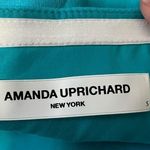 Amanda Uprichard Mohan Strapless Faux Leather Dress Marina Blue Photo 7