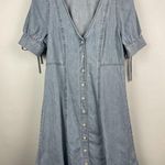 Madewell Light Blue Wash Button-Front Short Sleeve Mini Denim Dress Size 0 Photo 2