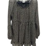 Ophelia Roe Womens Large Black Floral Long Sleeve Pullover Dress Boho Country Photo 0