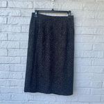 Vintage Silk Studio Black Pin Polka Dots Textured Midi Pencil Skirt Velvet Size 6 Photo 1