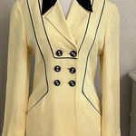 Fendi  Vintage Retro Double Breasted Black And Yellow Blazer‎ Size 8 Photo 0