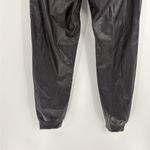 Commando  Black Faux Leather Jogger Pants Relaxed Fit Stretch Taper Leg small Photo 9