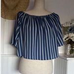 Ambiance Sz S Adorable Cropped Blouse Top Wear Shoulders Up Or Down Photo 5