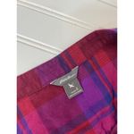Eddie Bauer  Womens Purple Plaid Button Down 3/4 Sleeve Shirt Top Size S Photo 5