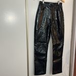 Abercrombie & Fitch A&F Curve Love 90s Straight Ultra High Rise Blue Leather Pants Photo 5