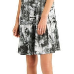 Style & Co Tie-Dyed Tie-Neck Dress Grey Combo Size Large NWT Photo 0