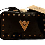 Valentino Orlandi Black Patent Leather Crossbody Camera Bag with Gold Hardware Photo 0