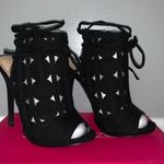 Shoedazzle Black Lace Up High Heels Photo 0