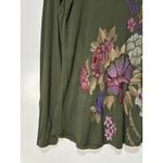 Aratta Green Floral Long Sleeve Top Size Sm/Med NWOT Embroidery Velvet Accents Photo 5