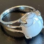 White gemstone S925 silver ring size 5.5 Photo 1