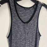 ATM Melange Henley Dress Sleeveless Midnight Steel Size S/P Gray Photo 3
