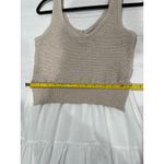 Elan Women's Dress Knit Tank Top White Tiered Maxi Dress Size M Medium Photo 9