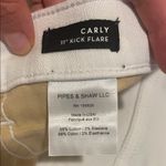 Veronica Beard Womens  Carly 11” Kick Flare Jeans White with Black Racing Stripes Photo 6