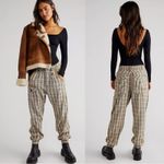 Free People Grunge 90s Plaid Cargo Jogger Back Street Pants Size Large Fall Photo 1