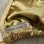 Gooseberry Bikini Top triangle halter womens Gold xsmall swim vacation metallic Size XS Photo 2