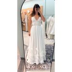 V. CHAPMAN NWT The Scarlette Halter Maxi Dress in White Size 6 Photo 3