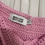 Beginning Boutique  July Butterfly Pink Crochet Mini Dress Photo 3